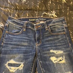 American Eagle Outfitters Women's Distressed Blue Jeans
